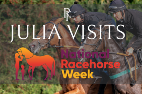 Julia Visits record-breaking National Racehorse Week Banner